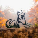 Tuindecoratie metalen witte herder 74 cm, Verzenden, Nieuw