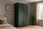 Kledingkast Elvas - Donkergroen - 2-Deurs, Huis en Inrichting, Kasten | Kledingkasten, Verzenden, Nieuw