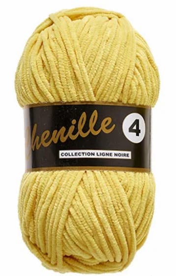 Lammy Yarns Chenille 4 - 510 Geel - Fluweelzacht Garen, Ophalen of Verzenden, Nieuw