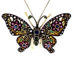 Gouden vintage vlinder hanger met saffier, smaragd, robijn,, Ophalen of Verzenden, Nieuw