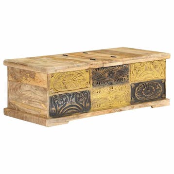 vidaXL Salontafel 100x50x35 cm massief mangohout, Huis en Inrichting, 100 tot 150 cm, Verzenden, Nieuw, 50 tot 100 cm