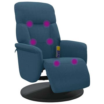 Massagestoel Blauw Fluweel | Retourdeal 35% Korting, Overige materialen, 75 tot 100 cm, Ophalen of Verzenden, Zo goed als nieuw