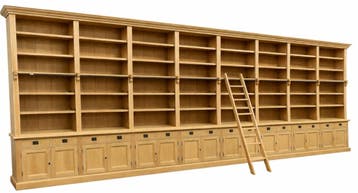 Boekenkast eiken natuur met trap Reeuwijk XXXL 700 x 260cm, Huis en Inrichting, Kasten | Boekenkasten, Ophalen of Verzenden, Nieuw