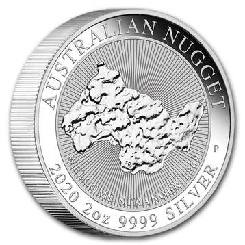 Silver Nugget Welcome stranger 1869 2 oz 2020, Verzenden, Losse munt, Zilver
