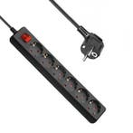 Tafelcontactdoos 6 voudig zwart + RA + schakelaar - 5 meter, Ophalen of Verzenden, Nieuw