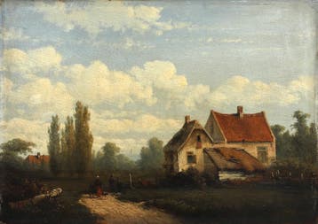 A.J. van Wijngaerdt (1808-1887), Wandelaars op een zandpad