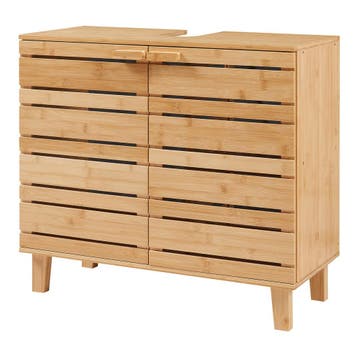 Wastafelonderkast Epind bamboe naturel 60x66x30 cm [en.casa], Verzenden, Nieuw