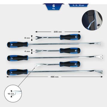 Brilliant Tools demontageset bekledingsclips 6-delig, Verzenden, Nieuw
