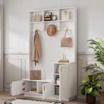 Witte Hal Kast met Bank, Schoenenreken Kapstok 200×120×40 cm, Verzenden, Nieuw