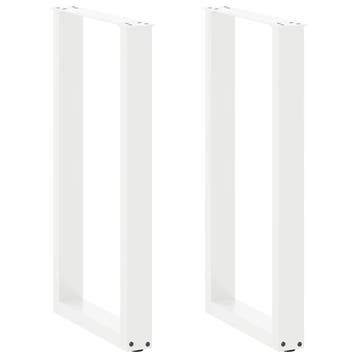 vidaXL Bartafelpoten 2 st U-vormig 50x(90-91)cm staal wit, Huis en Inrichting, Tafelonderdelen, Verzenden, Nieuw