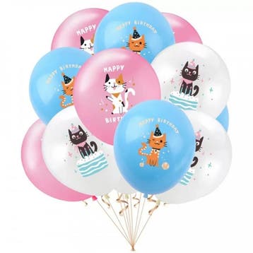 96-delige party set Happy Cats pastel, Dieren en Toebehoren, Verzenden, Nieuw