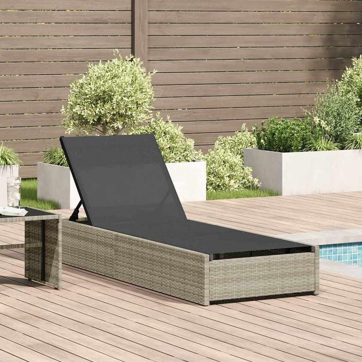 vidaXL Ligstoel Beige 200.5 x 70 x 75 cm poly rattan, Tuin en Terras, Ligbedden, Nieuw, Verzenden