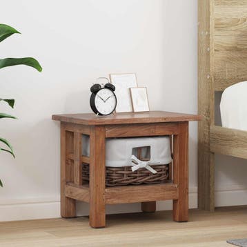 vidaXL Bijzettafel Bruin 38 x 28 x 35 cm Massief mahoniehout, Minder dan 45 cm, Verzenden, Nieuw, Minder dan 55 cm