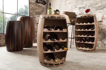 Authentiek wijnrek BODEGA 60cm naturel grenen wijnvat Shabby, Huis en Inrichting, Woonaccessoires | Wijnrekken, Ophalen of Verzenden