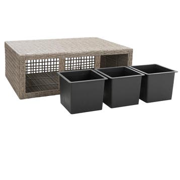 Polyrattan Bloempot Creme 83x30,5x60cm (Plantenbakken), Verzenden, Nieuw
