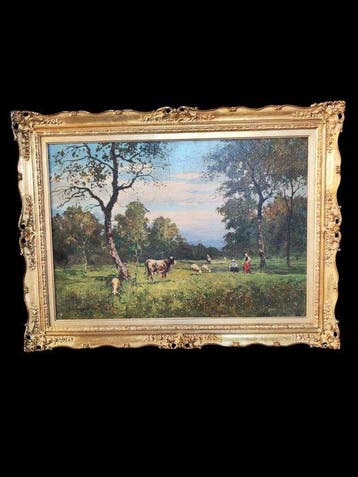 Giuseppe Buscaglione (1868–1928) - Quiete pastorale, Antiek en Kunst