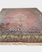 Groot Perzisch tapijt 400x300 wollen vloerkleed handgeknoopt, 200 cm of meer, Zo goed als nieuw, 200 cm of meer, Blauw