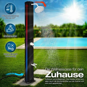 Buitendouche - Tuindouche - Zonneenergie - 60L - Zwart - Til, Verzenden, Zo goed als nieuw