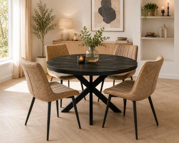 Oscar Deal 120cm black + 4x Arizona light brown, Ophalen of Verzenden, Nieuw