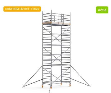 Custers Steiger 8 Meter WH – Een keer gebruikt!, Nieuw, Rolsteiger of Kamersteiger, 5 meter of hoger