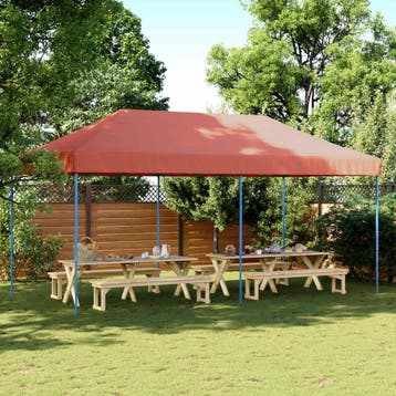 vidaXL Partytent 292 x 580 x 315 cm Terracotta Oxford Stof, Verzenden, Nieuw, Partytent