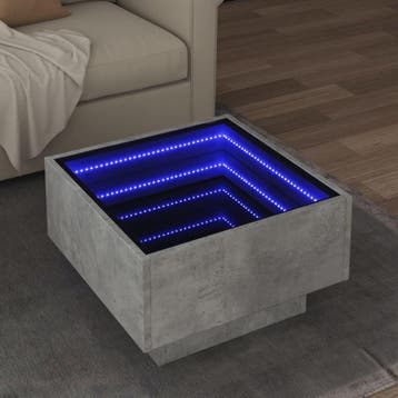 vidaXL Salontafel met LED 50x50x30 cm bewerkt hout, Huis en Inrichting, Tafels | Salontafels, Verzenden, Nieuw, Overige houtsoorten