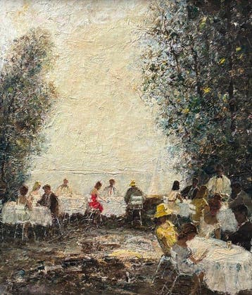 Otto Pippel (1878-1960), attributed - Café Hausgarten am, Antiek en Kunst