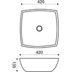Wiesbaden Plaza Waskom Vierkant - 42x42x13.5cm - Keramiek -, Ophalen of Verzenden, Nieuw