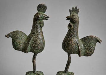 PAAR CEREMONIELE HANEN – EDOTRADITIE, KONINKRIJK BENIN –, Antiek en Kunst