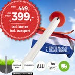 Aanbieding aluminium vlaggenmast 7 meter Ø70mm met, Nieuw