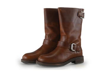 Shabbies Amsterdam Biker boots in maat 38 Bruin, Verzenden, Overige typen, Zo goed als nieuw, Bruin