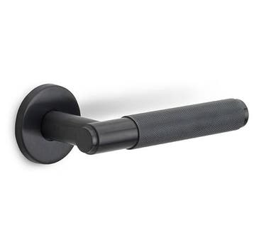 Deurklink BASICS LBV-22 op ronde rozet PVD zwart, Verzenden, Nieuw