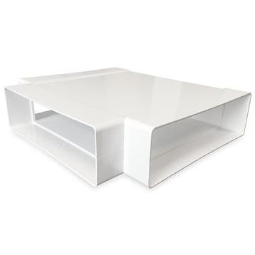 Kunststof horizontaal T-stuk 90° voor kanaal 204 x 60mm, Verzenden, Nieuw