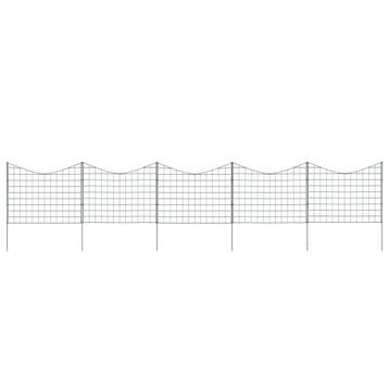 vidaXL Schuttingset hol gebogen 77,5x64 cm groen, Tuin en Terras, Verzenden, Nieuw, IJzer, Minder dan 1 meter