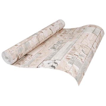 vidaXL 3D Steen Behang Beige 10 x 0,53 m Non-Woven Stof, Verzenden, Beige