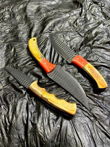 Keukenmes - Japans mes. Handgemaakt keukenmes. Damascus, Antiek en Kunst