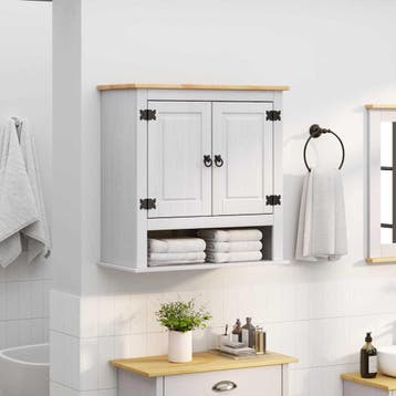 vidaXL Hangkast CORONA Wit 70 x 33 x 71,5 cm Massief, Verzenden, Nieuw