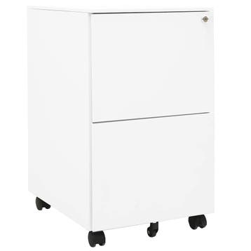vidaXL Ladeblok verrijdbaar 39x45x67 cm staal wit, Verzenden, Nieuw