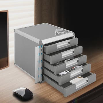 Afsluitbare 5-Laden Archiefkast A4 - Aluminium Documenten Op, Huis en Inrichting, Verzenden, Nieuw