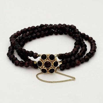 Armband - 14 karaat Geel goud - Granaat, Sieraden, Tassen en Uiterlijk, Nieuw