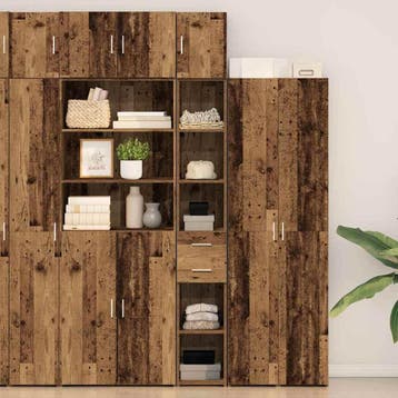 vidaXL Opbergkast 2 st Oudhout 30 x 42,5 x 225 cm, Huis en Inrichting, Minder dan 50 cm, Nieuw, Overige houtsoorten, Verzenden