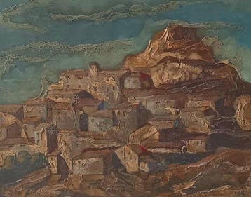 Amadeu Casals Pons (1930) - Paysage de village sous la, Antiek en Kunst