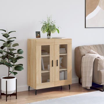 vidaXL Dressoir 69,5x34x90 cm bewerkt hout sonoma, Huis en Inrichting, Kasten | Dressoirs, Verzenden, Nieuw, 50 tot 100 cm, 25 tot 50 cm