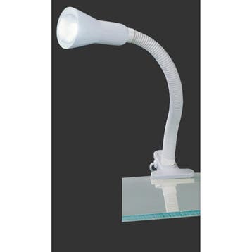 LED Klemlamp - Trion Fexy - E14 Fitting - Glans Wit -, Huis en Inrichting, Lampen | Tafellampen, Ophalen of Verzenden, Nieuw, Kunststof