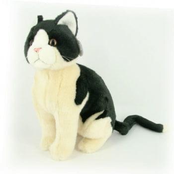Zwart-wit kattenknuffel - pluche - 30 cm - lapjeskat, Verzenden, Nieuw