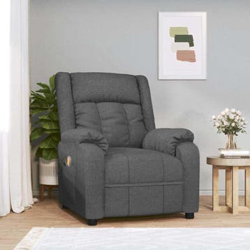 vidaXL Massagestoel stof donkergrijs, Verzenden, Nieuw
