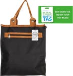THL Design Sterke Boodschappentas Leren Handvatten, Overige merken, Verzenden, Zwart, Nieuw