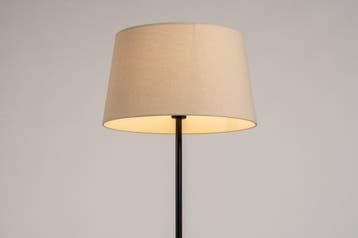 Rietveld Vloerlampen - Zwart, Beige, Zand - Stof, Metaal, Verzenden, Nieuw