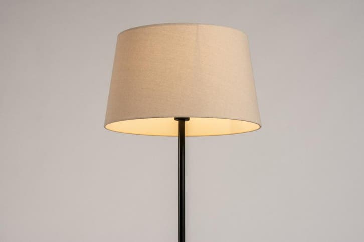 Rietveld Vloerlampen - Zwart, Beige, Zand - Stof, Metaal, Huis en Inrichting, Lampen | Vloerlampen, Verzenden
