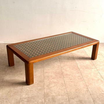 Salontafel - Hout, Glas, Antiek en Kunst, Kunst | Designobjecten